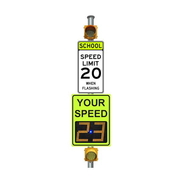 Flashing Beacons with Radar Speed Sign - Integrated System